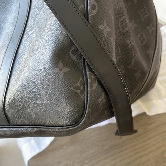 100% Authentic Louis Vuitton Keepall Bandouliere 55 Monogram Eclipse - Picture 12 of 14